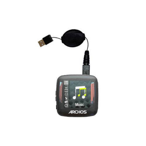 Retractable USB Power Port Ready charger cable designed for the Archos 14 Vision A14VG and uses TipExchange