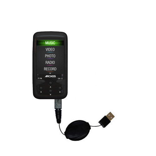 Retractable USB Power Port Ready charger cable designed for the Archos 24 Vision AV24VB and uses TipExchange