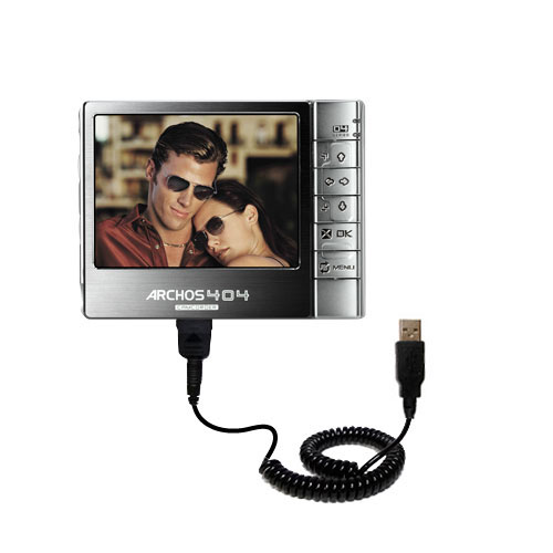 Coiled USB Cable compatible with the Archos 404 Camcorder CAM