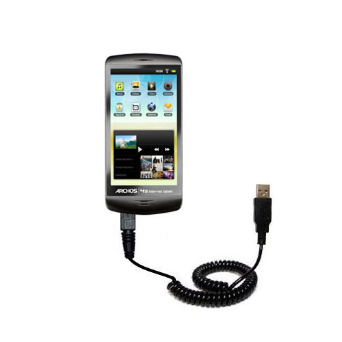 Coiled USB Cable compatible with the Archos 28 / 32 / 43 Internet Tablet
