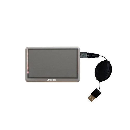 Retractable USB Power Port Ready charger cable designed for the Archos 43 Vision A43VB and uses TipExchange