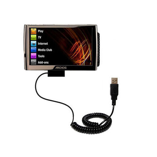 Coiled USB Cable compatible with the Archos 7