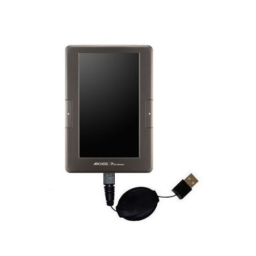 Retractable USB Power Port Ready charger cable designed for the Archos 70 eReader and uses TipExchange