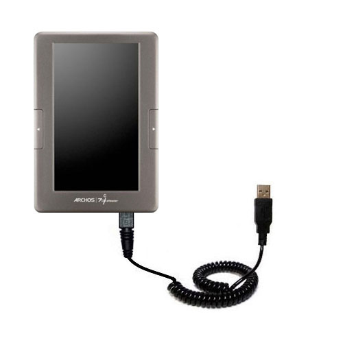 Coiled USB Cable compatible with the Archos 70c eReader