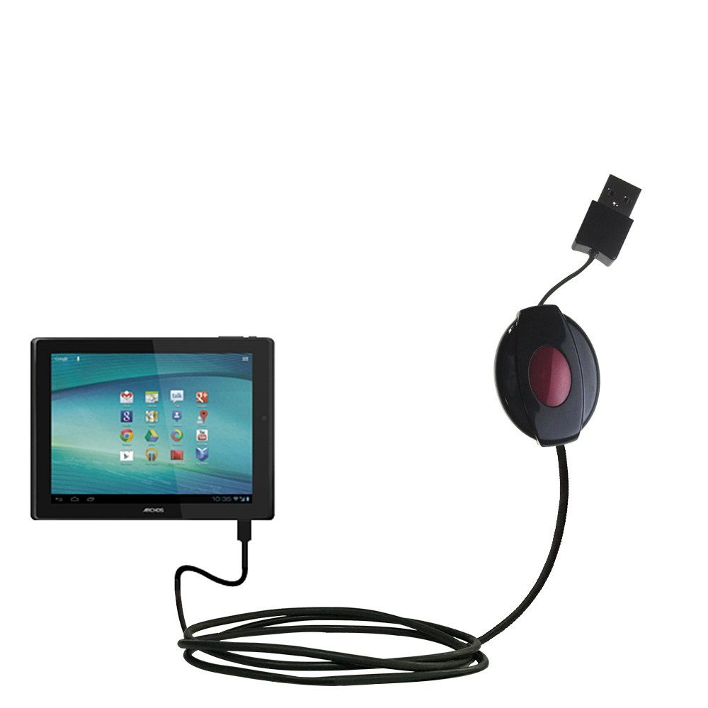 Retractable USB Power Port Ready charger cable designed for the Archos 97 Xenon and uses TipExchange