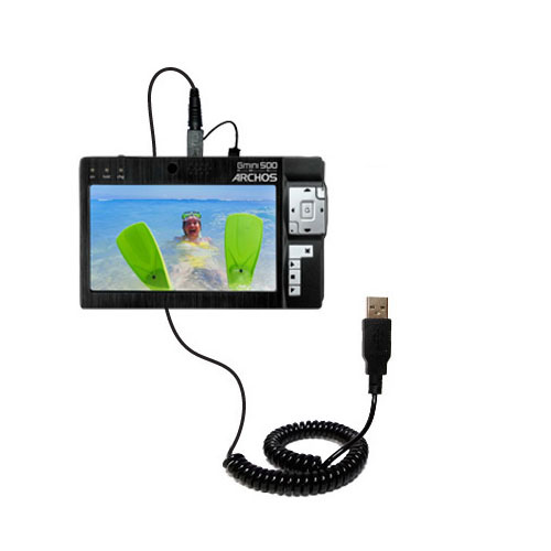 Coiled USB Cable compatible with the Archos Gmini 500