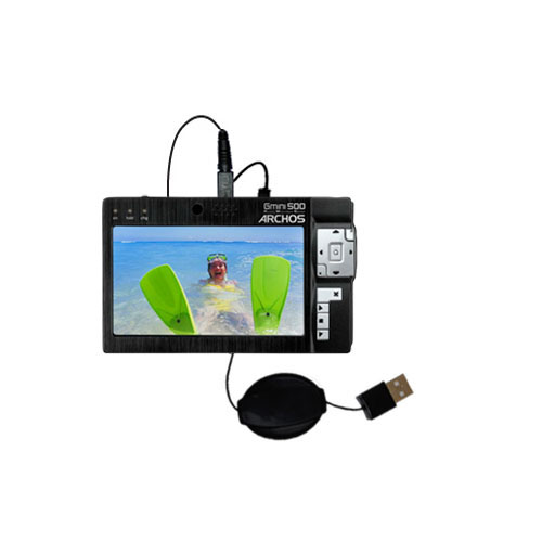 Retractable USB Power Port Ready charger cable designed for the Archos Gmini 500 and uses TipExchange