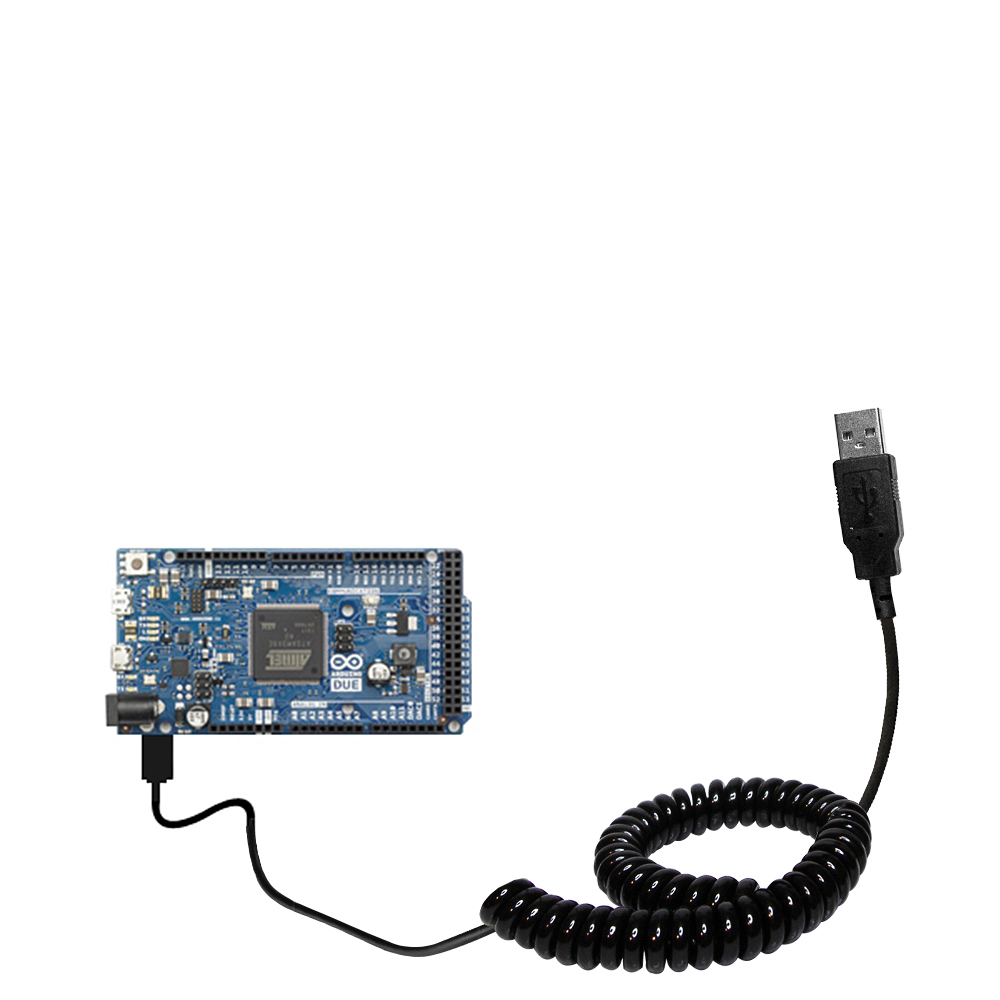 Coiled USB Cable compatible with the Arduino DUE
