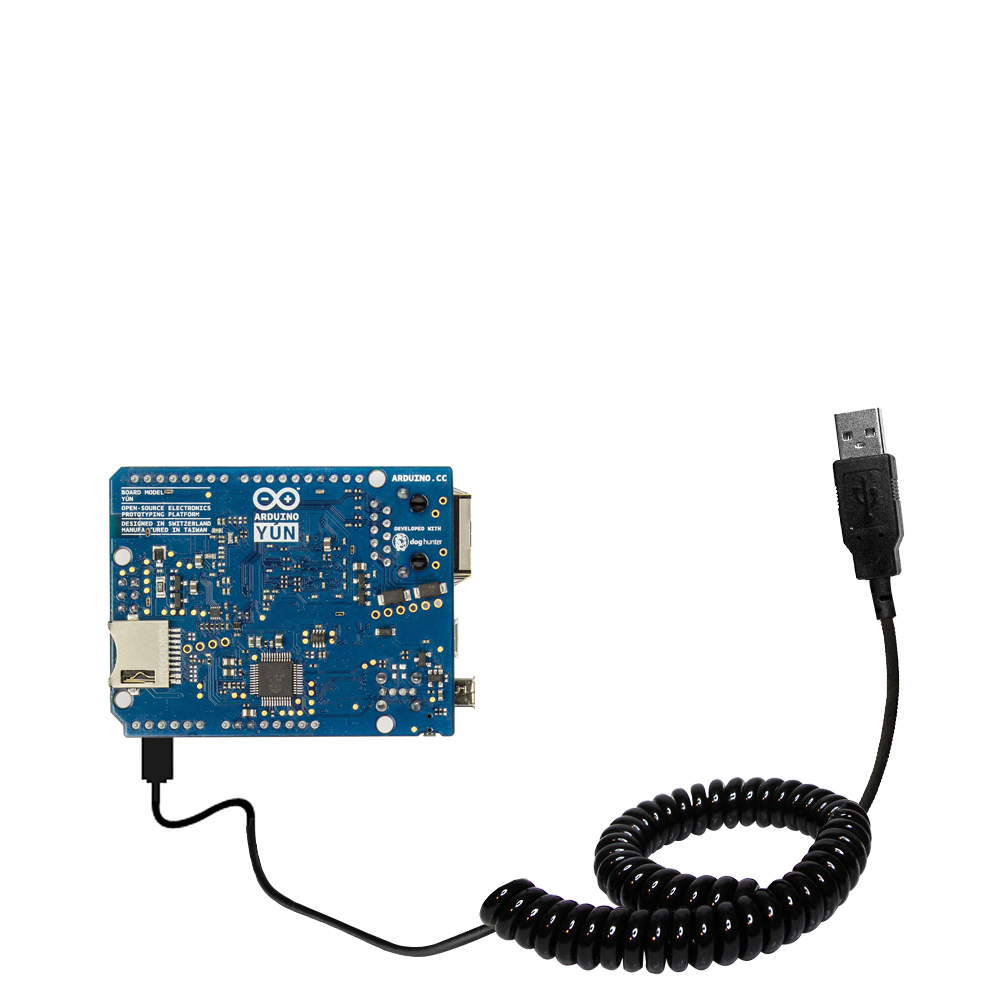 Coiled USB Cable compatible with the Arduino YUN