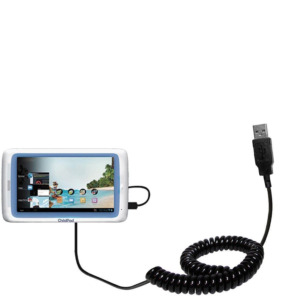 Coiled USB Cable compatible with the Arnova ChildPad
