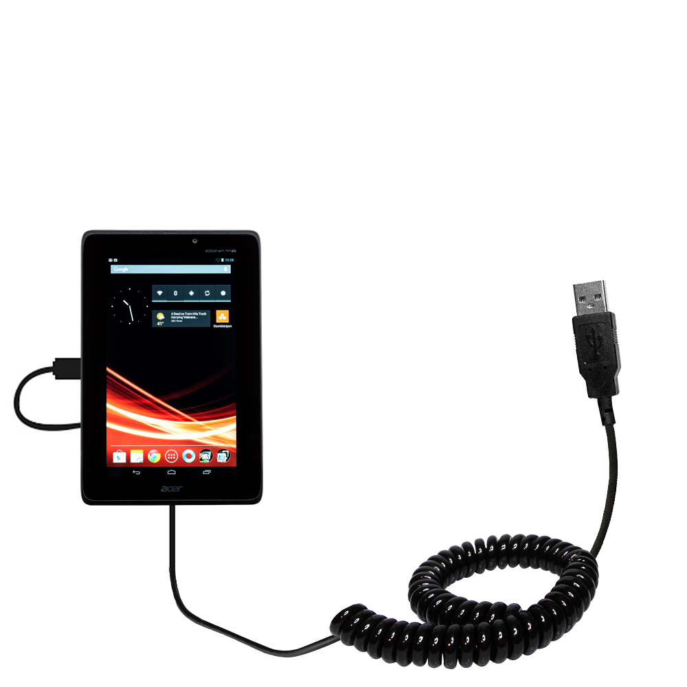Coiled USB Cable compatible with the Asus Iconia Tab A110