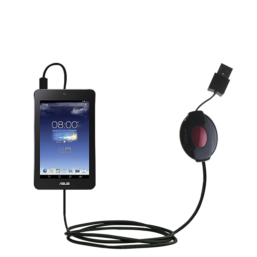 Retractable USB Power Port Ready charger cable designed for the Asus MeMO Pad HD7 and uses TipExchange