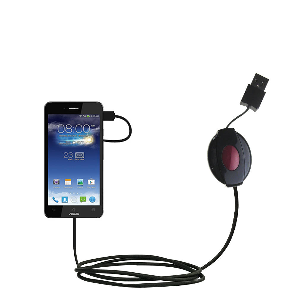 Retractable USB Power Port Ready charger cable designed for the Asus Padfone Infinity and uses TipExchange