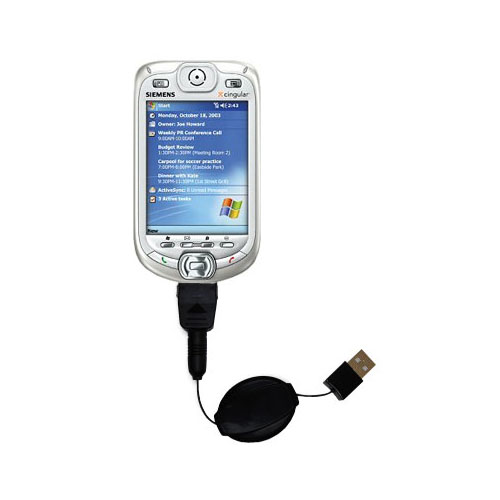 Retractable USB Power Port Ready charger cable designed for the Audiovox PPC 6600 / XV6600 and uses TipExchange