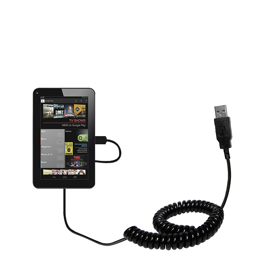 Coiled USB Cable compatible with the Azpen A701
