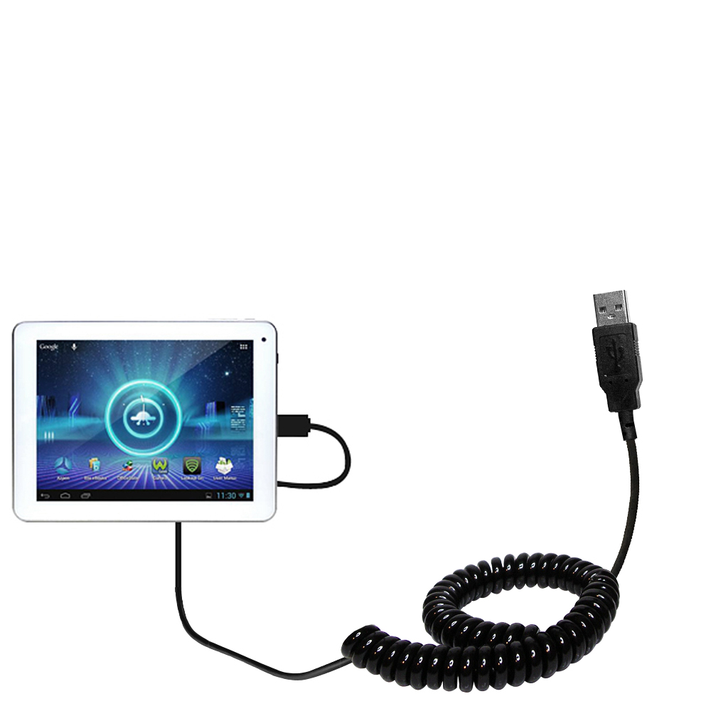 Coiled USB Cable compatible with the Azpen A820