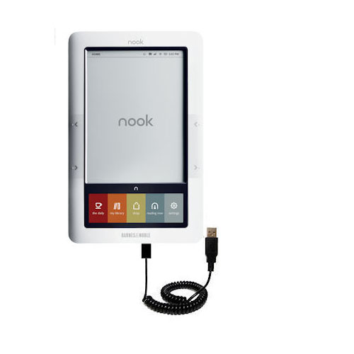 Coiled USB Cable compatible with the Barnes and Noble nook Original eBook eReader