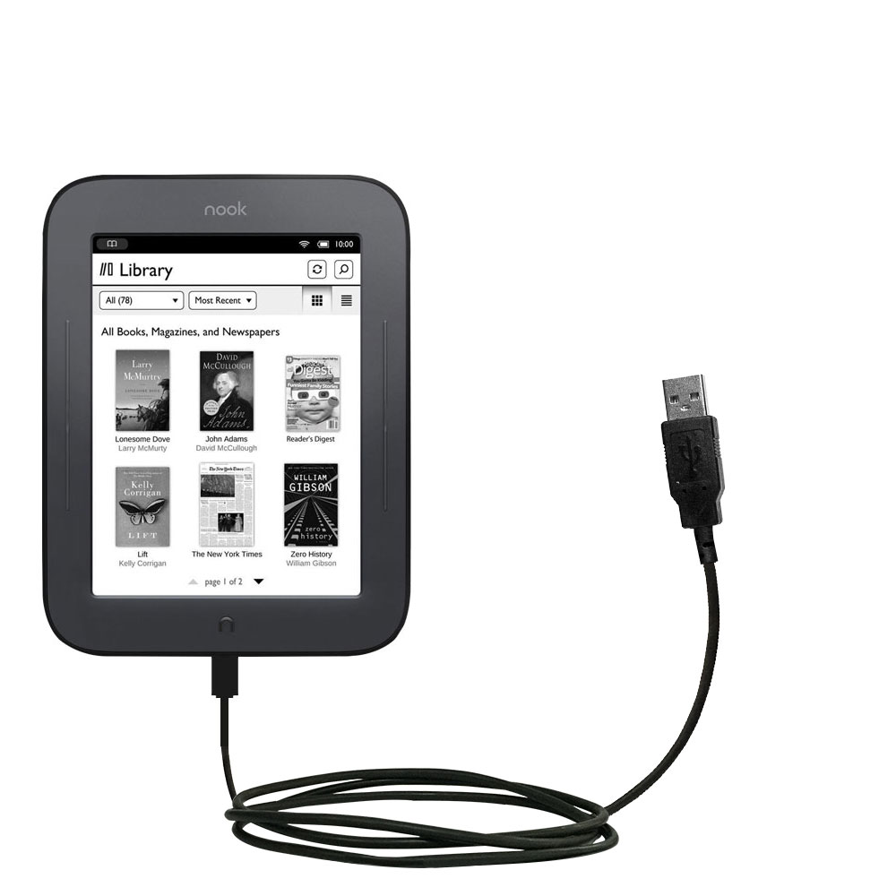 USB Cable compatible with the Barnes and Noble NOOK GlowLight BNRV500