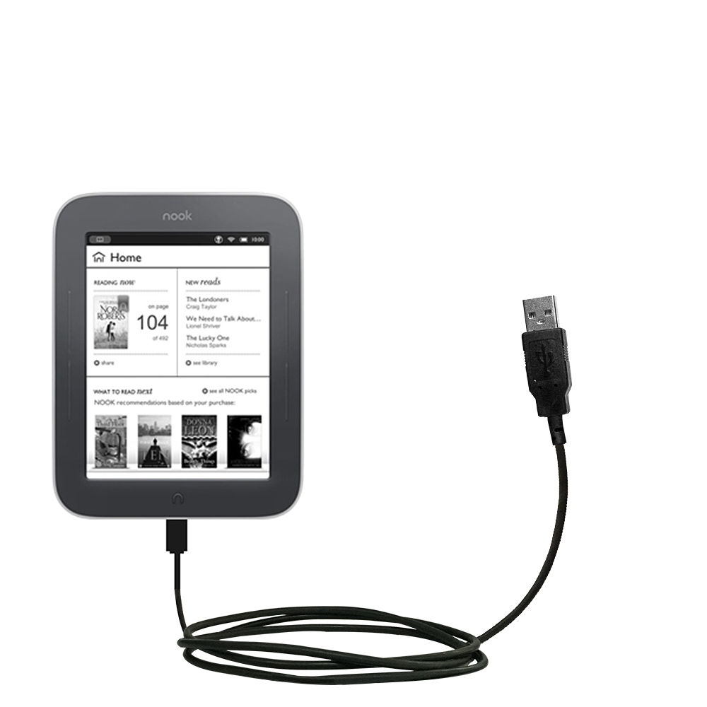 USB Cable compatible with the Barnes and Noble Nook Simple Touch