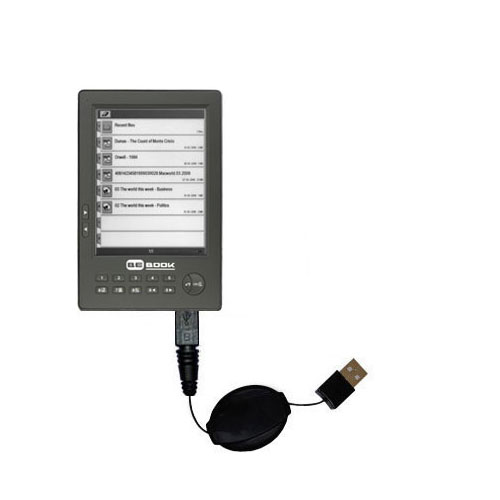 Retractable USB Power Port Ready charger cable designed for the BeBook One and uses TipExchange
