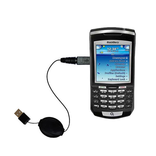 Retractable USB Power Port Ready charger cable designed for the Blackberry 7100x and uses TipExchange