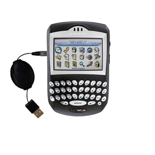 Retractable USB Power Port Ready charger cable designed for the Blackberry 7250 and uses TipExchange