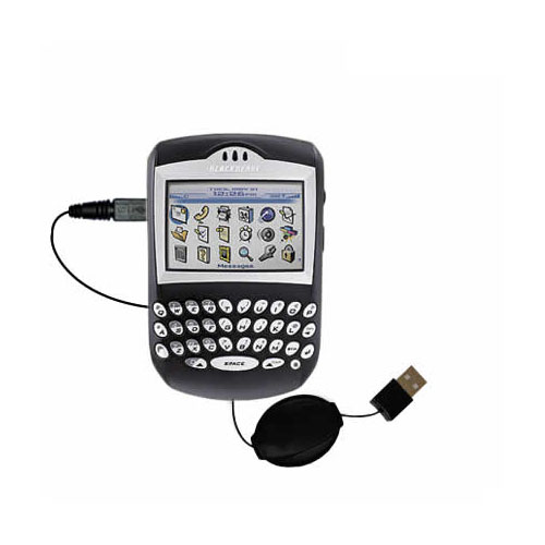 Retractable USB Power Port Ready charger cable designed for the Blackberry 7200 7230 7290 and uses TipExchange