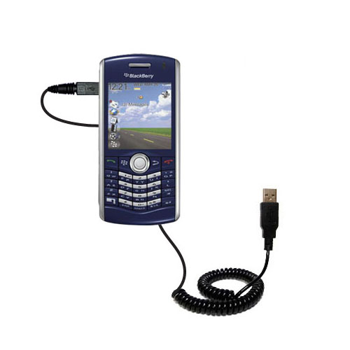 Coiled USB Cable compatible with the Blackberry 8110 8120 8130