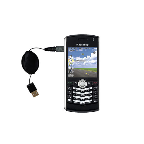 Retractable USB Power Port Ready charger cable designed for the Blackberry 8120 and uses TipExchange