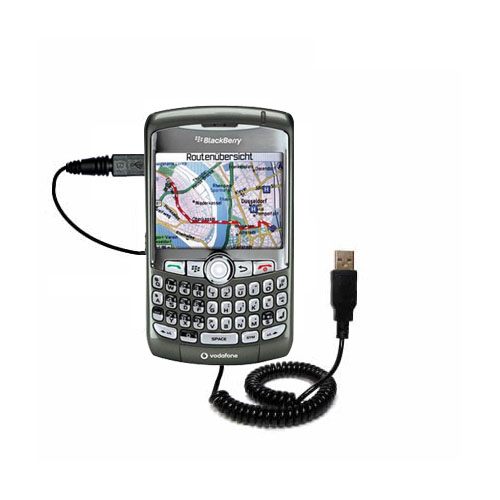 Coiled USB Cable compatible with the Blackberry 8310