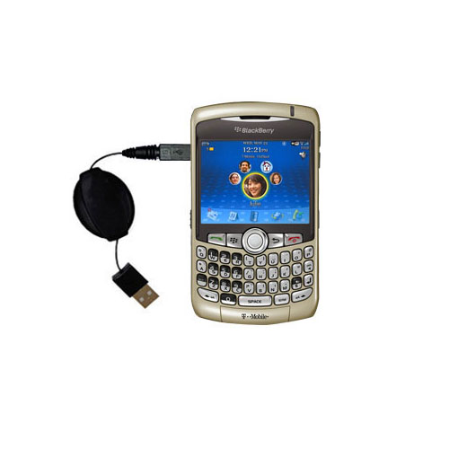 Retractable USB Power Port Ready charger cable designed for the Blackberry 8320 and uses TipExchange