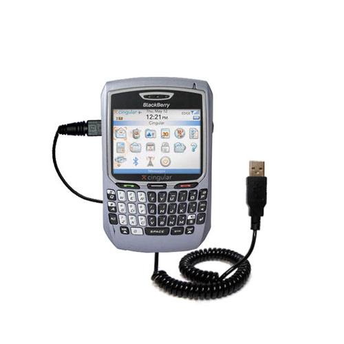 Coiled USB Cable compatible with the Blackberry 8700c