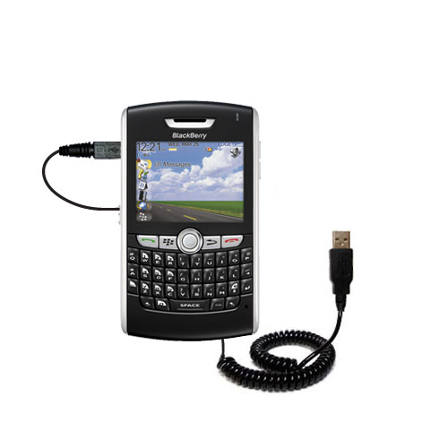 Coiled USB Cable compatible with the Blackberry 8800