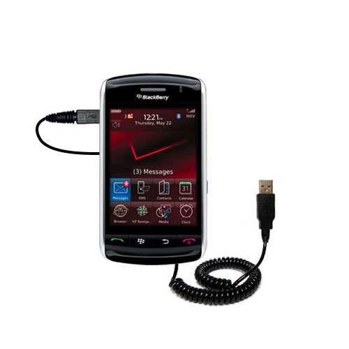 Coiled USB Cable compatible with the Blackberry 9500