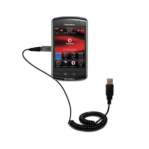 Coiled USB Cable compatible with the Blackberry 9550 9530 9520 9570