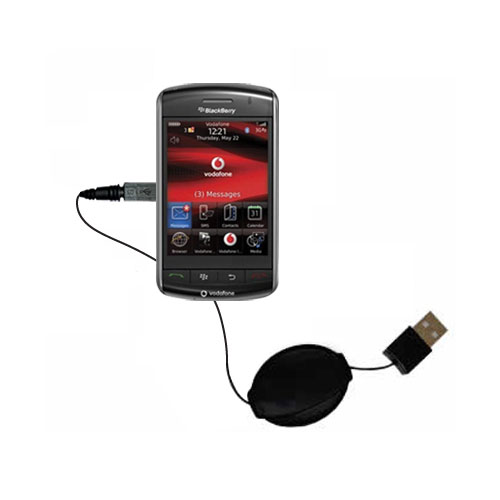 Retractable USB Power Port Ready charger cable designed for the Blackberry 9550 9530 9520 9570 and uses TipExchange