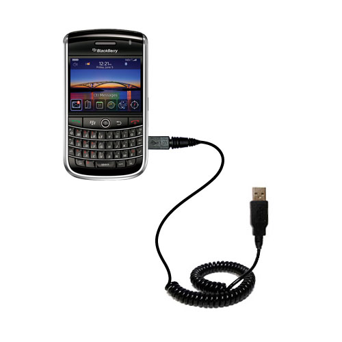 Coiled USB Cable compatible with the Blackberry 9630