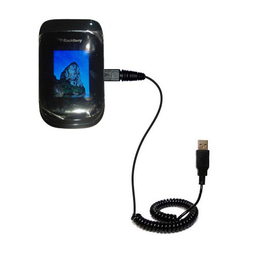 Coiled USB Cable compatible with the Blackberry 9670