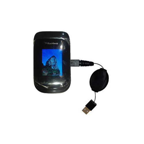 Retractable USB Power Port Ready charger cable designed for the Blackberry 9670 and uses TipExchange