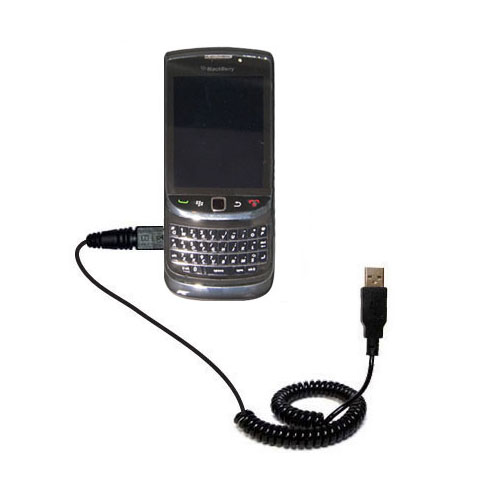 Coiled USB Cable compatible with the Blackberry 9800