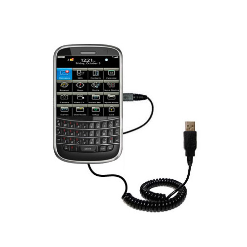Coiled USB Cable compatible with the Blackberry 9900 9930