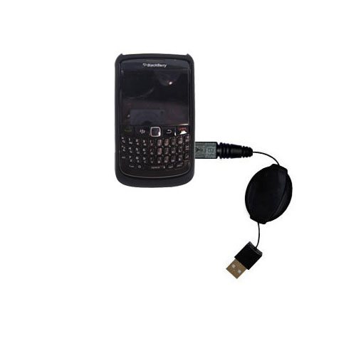 Retractable USB Power Port Ready charger cable designed for the Blackberry Atlas 8910 and uses TipExchange