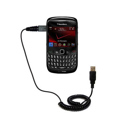 Coiled USB Cable compatible with the Blackberry Bold 9650