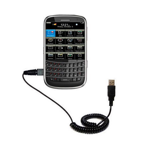 Coiled USB Cable compatible with the Blackberry Bold Touch