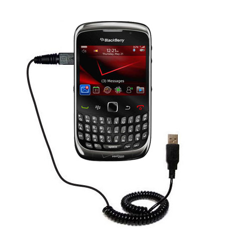 Coiled USB Cable compatible with the Blackberry Curve 3G 9330