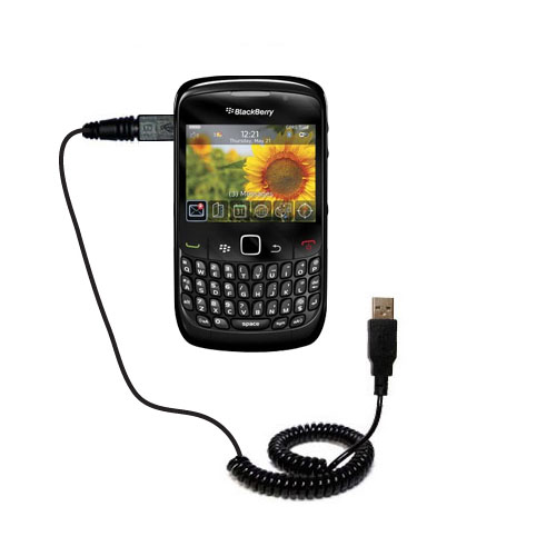 Coiled USB Cable compatible with the Blackberry Curve 8500