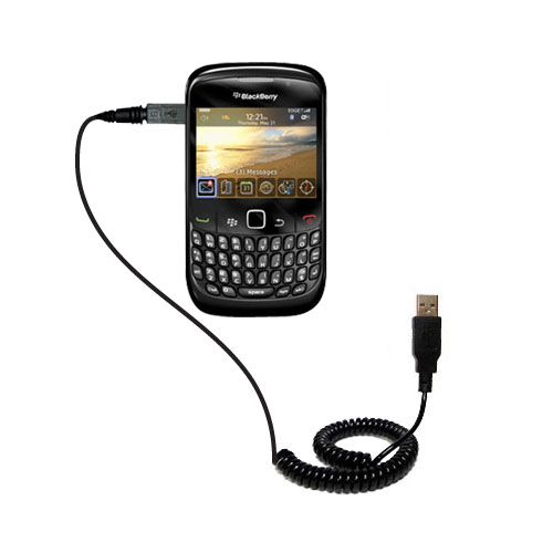 Coiled USB Cable compatible with the Blackberry Curve 8520