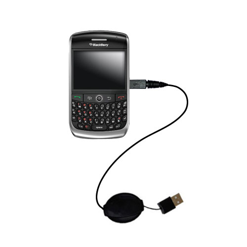 Retractable USB Power Port Ready charger cable designed for the Blackberry Curve 8930 and uses TipExchange