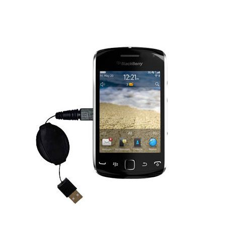 Retractable USB Power Port Ready charger cable designed for the Blackberry Curve 9380 and uses TipExchange