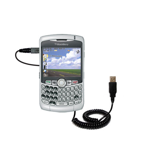 Coiled USB Cable compatible with the Blackberry Curve